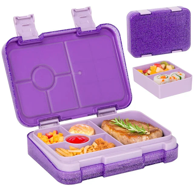 boîte lunch bento rectangulaire compartimentée étanche poignées motifs licornes enfant