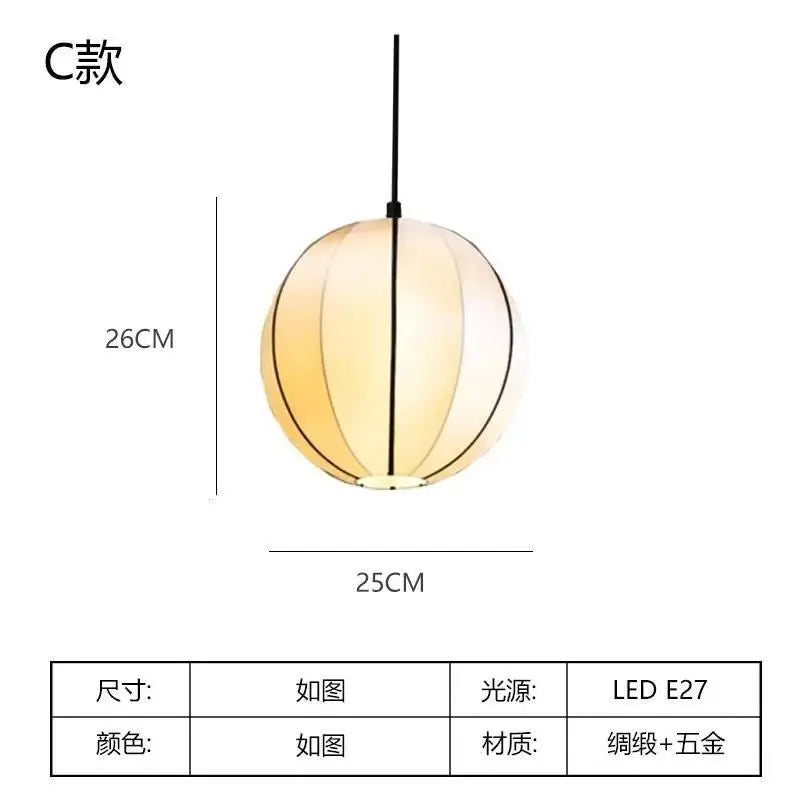 suspension moderne tissu blanc motif géométrique opaque chambre salon lumière led pendentif