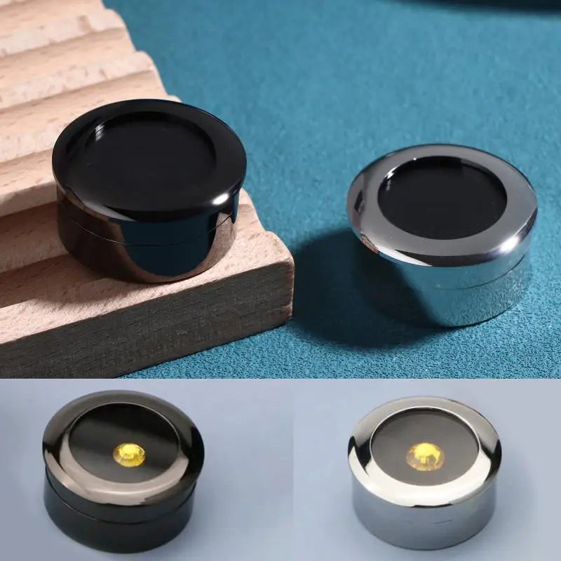 boîtes rangement bijoux rondes métal argentées noires modernes opaques petit grand