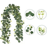 guirlande eucalyptus roses blanches fleurs decoration table mariage anniversaire exterieur vert blanc