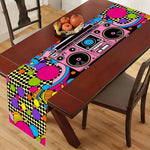 nappe table vintage années 80 boombox graphique couleur rose noir festive