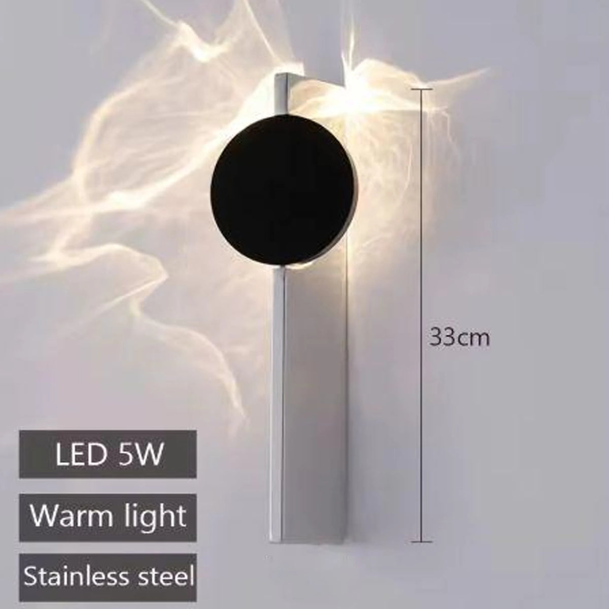 lampe murale moderne minimaliste led noir argenté éclairage quotidien fixée mur artistique