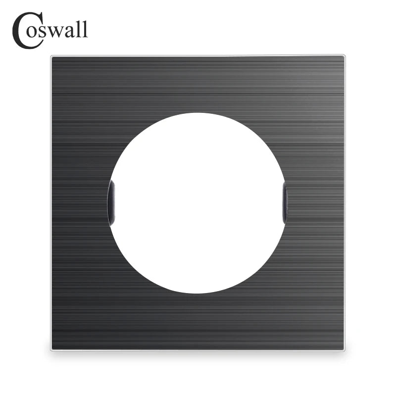 interrupteur tactile mural moderne 86mm noir bleu clair finition brillante