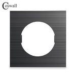 interrupteur tactile mural moderne 86mm noir bleu clair finition brillante