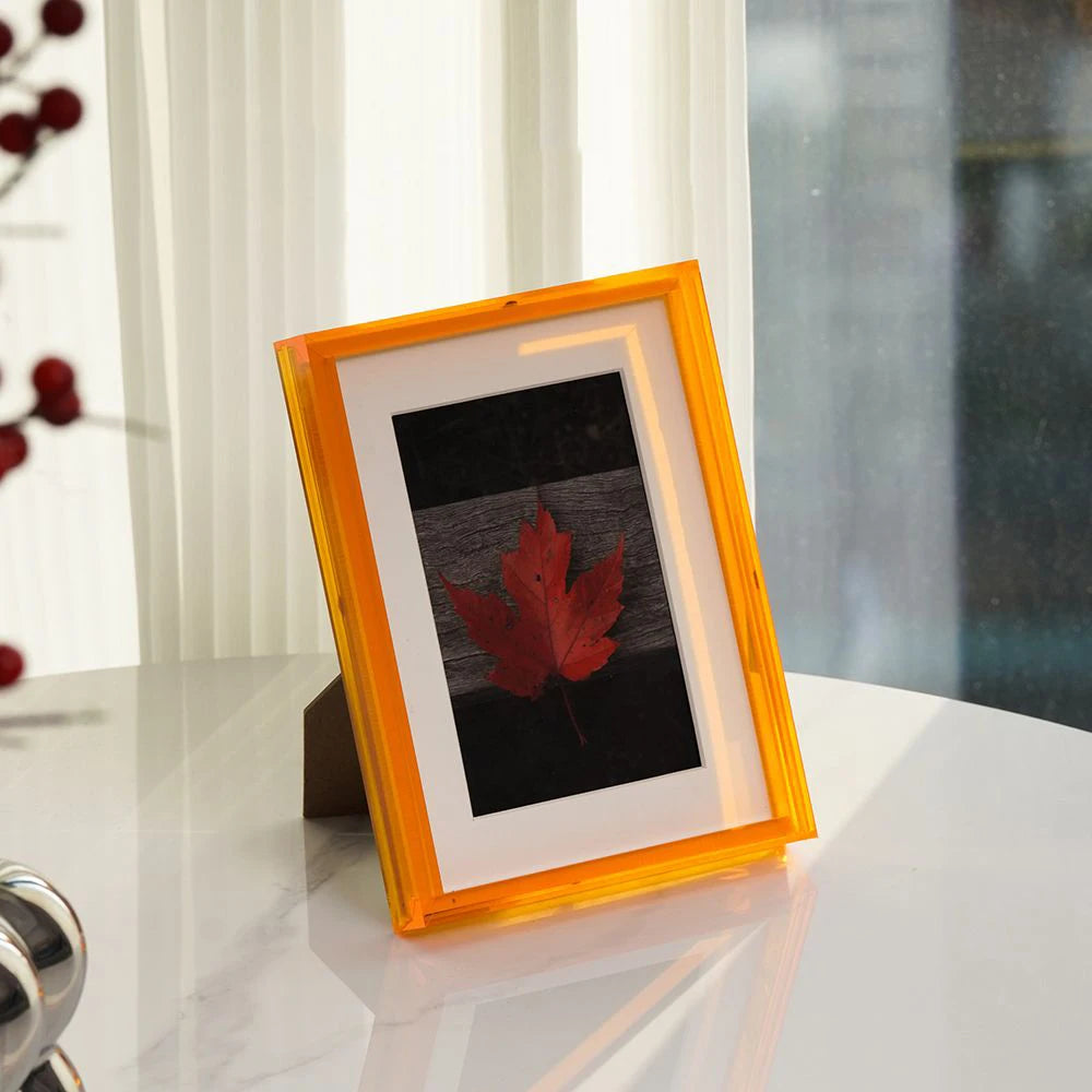 cadre photo acrylique transparent moderne décoratif chambre maison couleur vive fixation murale