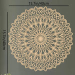 décoration murale mandala métal marron clair motifs floraux géométriques artisanat détaillé
