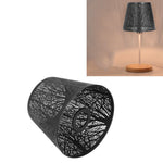 abat jour moderne fer forgé motif végétal noir blanc élégant opacité chambre table lampe
