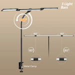 lampe led têtes couleurs 10 niveaux réglage télécommande moderne noire pince métalliqueflux lumineuxvariable