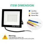 projecteur led noir moderne ip66 fixe 50w 100w extérieur contemporain aluminium led étanche