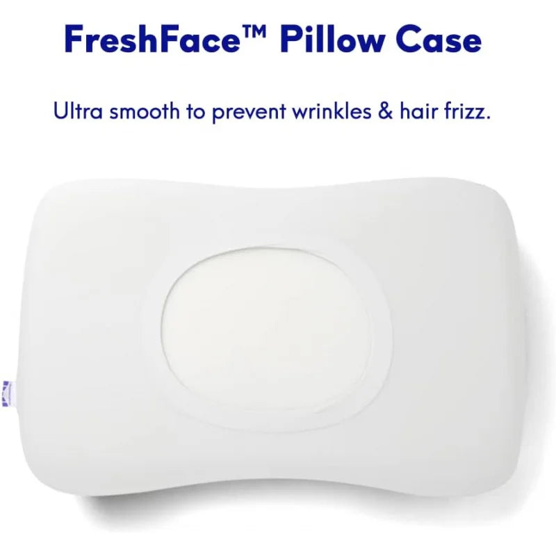 oreiller mousse mémoire forme cervicale ergonomique contoured dormir latéral dos couverture freshface polyester coton