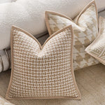 coussins décoratifs géométriques moderne beige crème jacquard fixés maison voiture