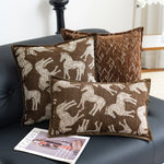 housse coussin polyester géométrique beige marron nordique contemporain adhésif tassel decoration intérieur voiture