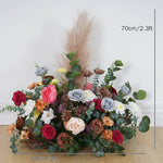 arche fleurs artificielles romantique bouquet feuilles vertes anniversaire mariage deco exterieur