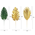 feuilles artificielles vert doré feuilles tropicales moderne extérieur décoration anniversaire mariage baby shower piquet
