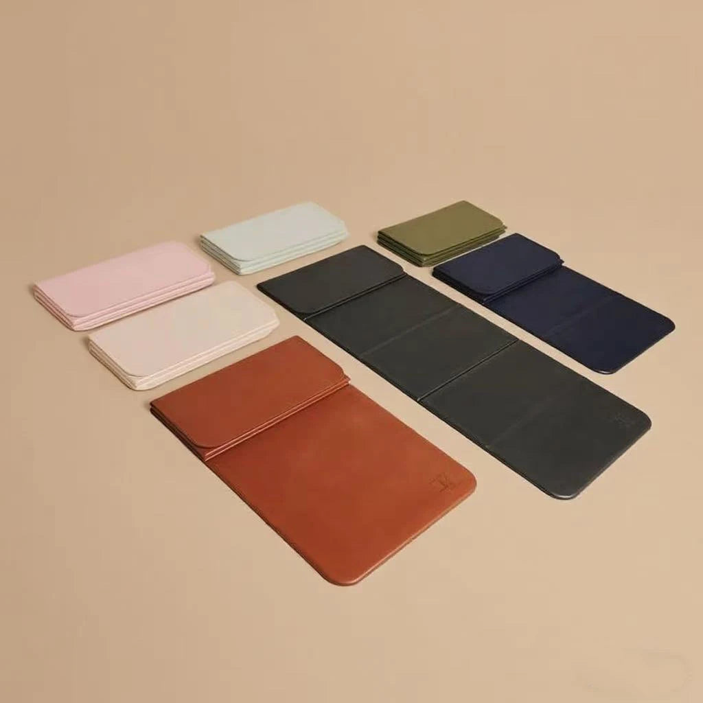 Portefeuille pliant simili cuir rose clair beige noir marron classique pliable