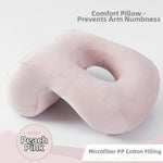 coussin voyage velours jaune bleu gris rose confortable poche mains mousse polyester ergonomique