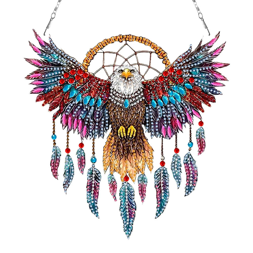 attrape rêves boho plumes fleurs violet bleu rose or pendaison décoration intérieure artisanal