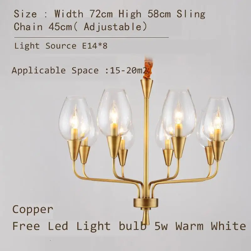 chandelier moderne or verrines transparentes élégant suspension tableaux décorativos