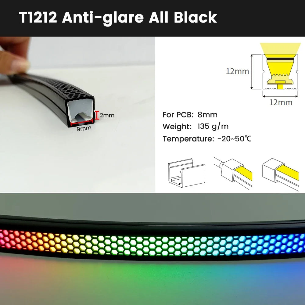 ruban led flexible blanc noir grille hexagonale adhésif connecteur câbles blancs moderne technologique