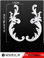 appliques decoratives sculptees floral classique blanc meubles deco mur opacite grande taille DIY