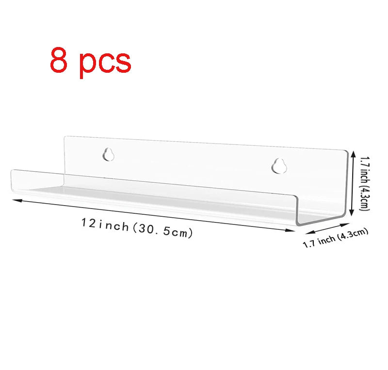 présentoir mural transparent moderne étagères vinyles respectueux environnement saloniaux variées transparentes vis fixations