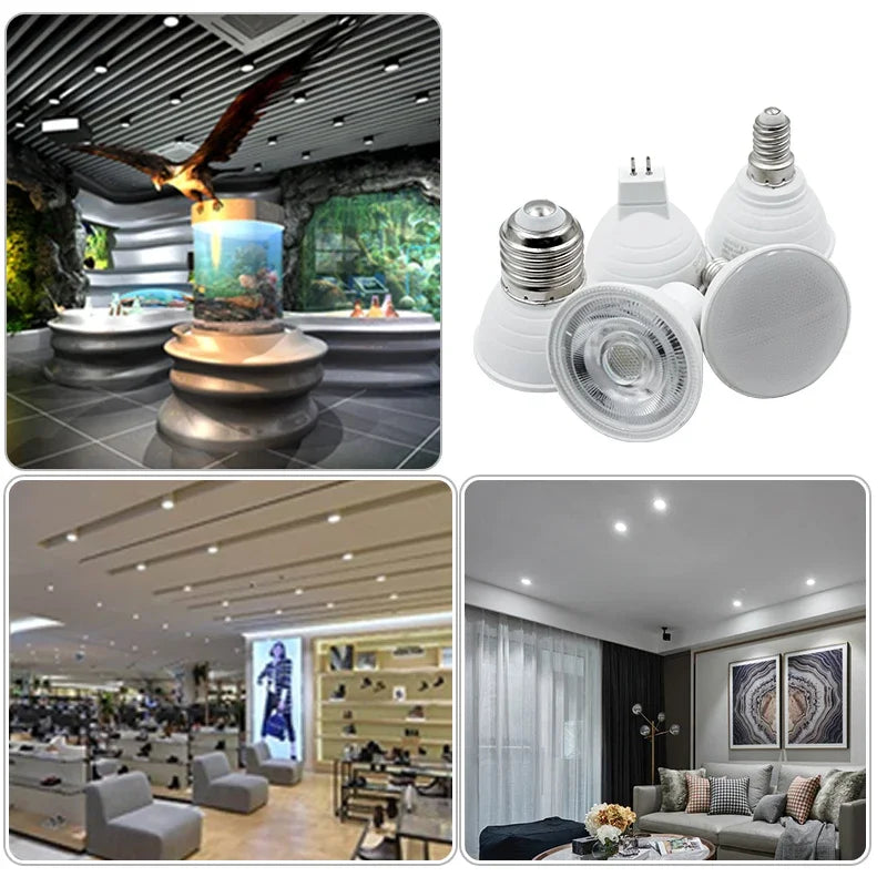 ampoules led e27 e14 mr16 gu10 6w blanc mat moderne 24 120 degrés 220v