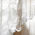 rideau blanc floral transparent poche tringle moderne décoration maison vintage