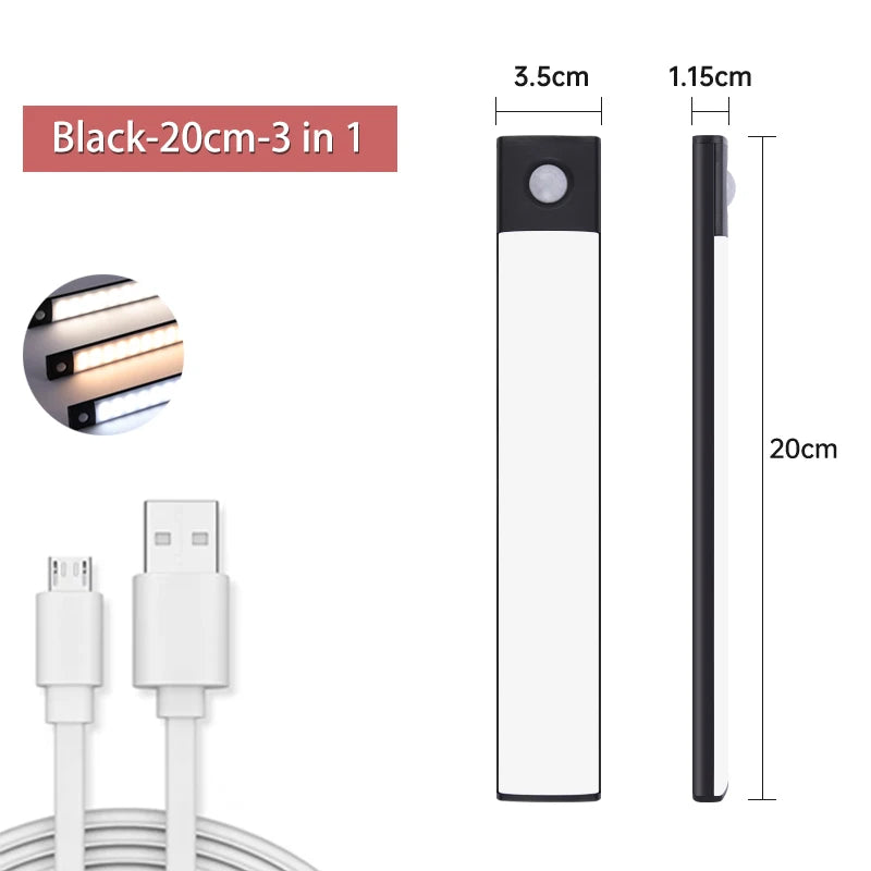 lampe led rechargeable usb mouvement trois couleurs blanc naturel chaud moderne