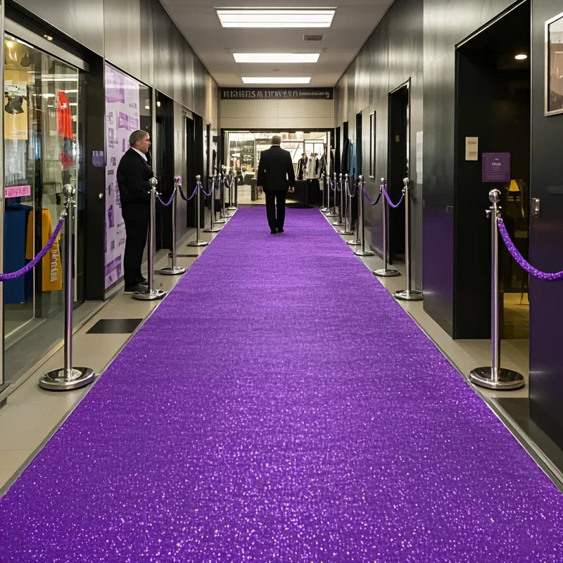 tapis pailleté violet moderne tapis sol tringles cordons mariage fête jardin festival cérémonieextérieurintérieur