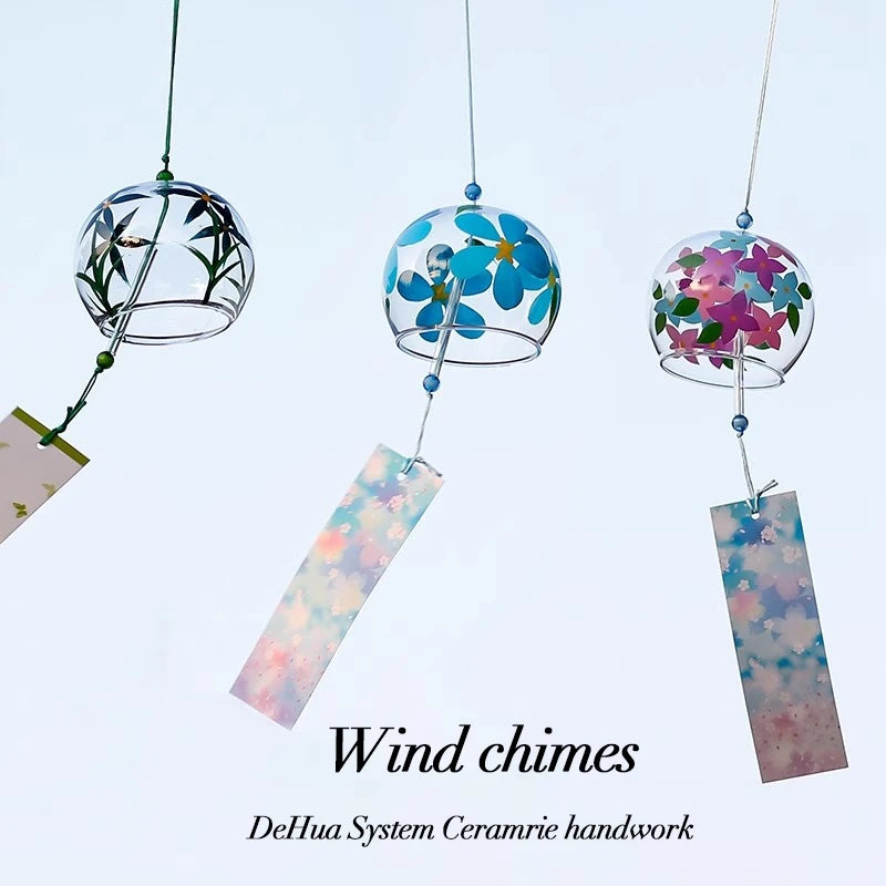 cloches vent transparentes motifs floraux décoratives japonaises artisanales chambre decoration