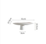 support fruits céramique blanc noir moderne assiette dessert gâteaux collations rangement plateau lisse