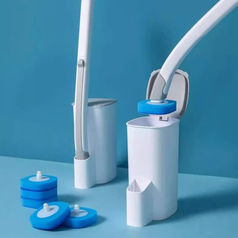 Brosse toilette jetable blanche bleue moderne pratique adhésive interchangeables fluides nettoyants