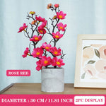 décoration intérieure branche artificielle fleurs simples couleur rouge blanc rose jaune naturel minimaliste