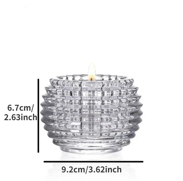 supports bougies transparents moderne rayures horizontales bougie rouge doréDecoration maison fêtes