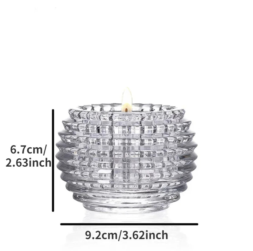 supports bougies transparents moderne rayures horizontales bougie rouge doréDecoration maison fêtes