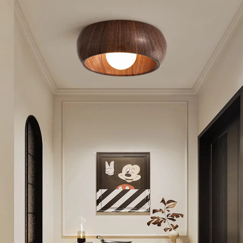lampe moderne texture bois couleur naturelle blanche éclairage led réglable sans télécommande