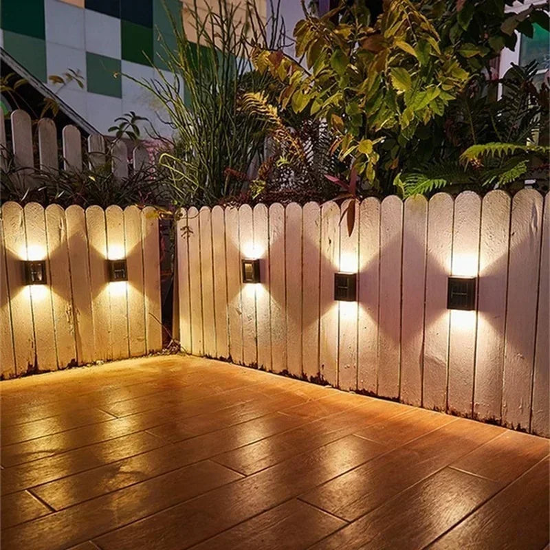 éclairage solaire mural moderne adhésif noir panneau solaire lampe led extérieur décoration jardin ip65