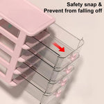 organisateur moderne rose clair transparent tiroirs plastique respectueux environnement multifonctionnel