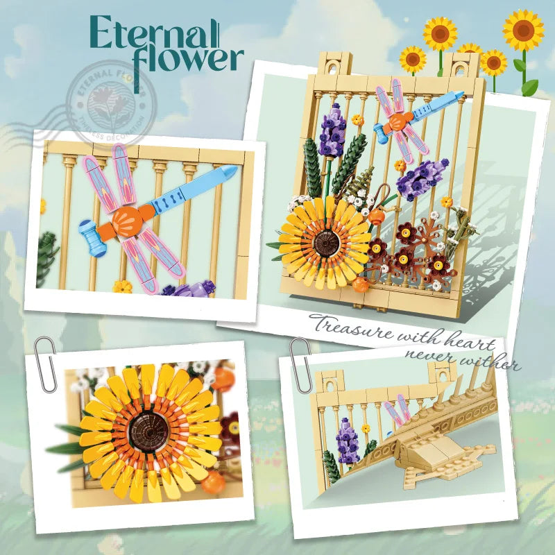 décoration murale cadre lego floral licorne colibri papillons fleurs animaux nature suspendu chambre enfants