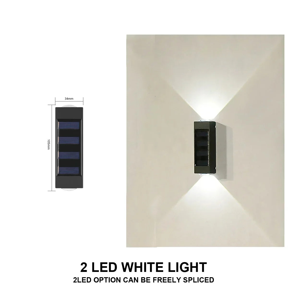 lampe solaire murale extérieure led noire rectangulaire moderne étanche jardin cour terrasse