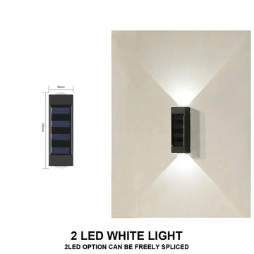 lampe solaire murale extérieure led noire rectangulaire moderne étanche jardin cour terrasse