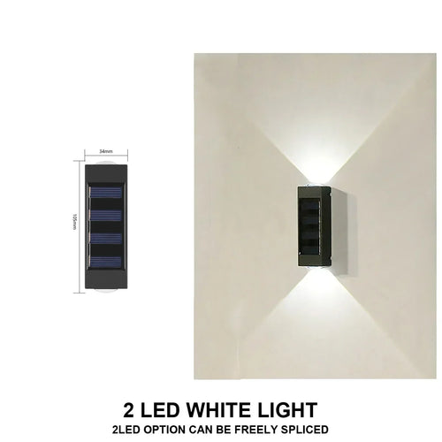 lampe solaire murale extérieure led noire rectangulaire moderne étanche jardin cour terrasse