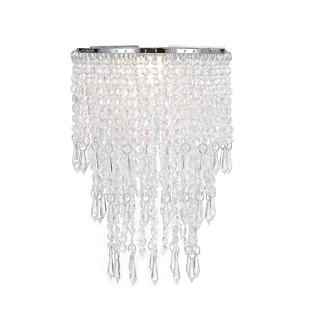 lampe suspendue abat jour cristal transparent classique tringle chambre salon mariage