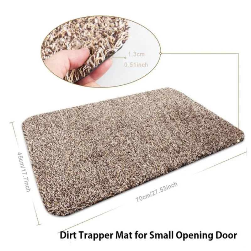 tapis porte gris moderne antidérapant absorbant extérieur 45x70cm texture épaisse motif pieds