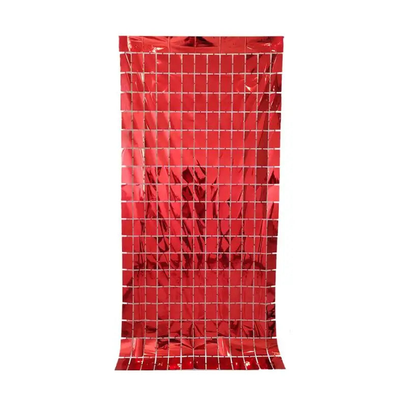 rideau pluie soie bleu rouge rose vert violet or carreaux miroir moderne festif happy