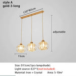 Suspension lumineuse moderne or noir lumières transparentes câbles suspendus chambre salon