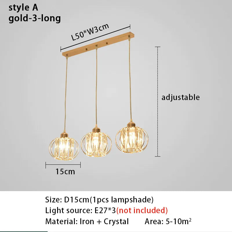 Suspension lumineuse moderne or noir lumières transparentes câbles suspendus chambre salon
