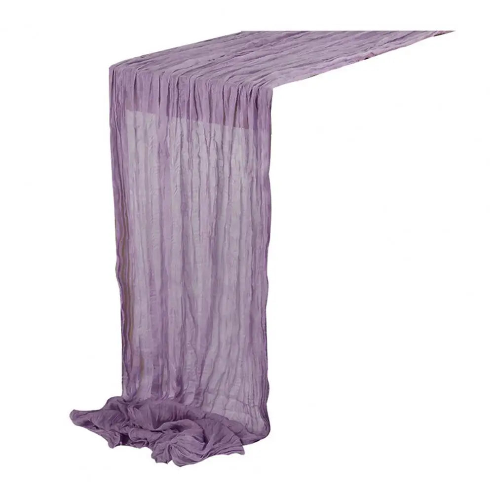 nappe runner texturée plissée semi transparente rouge foncé violet beige blanc cassé événementiel mariage