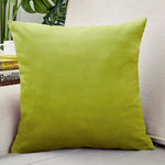 housse coussin carrée velours uni canapé salon décoration maison moderne