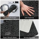tapis moderne imprimé léopard noir gris durable imperméable mousse polyester 120x160cm